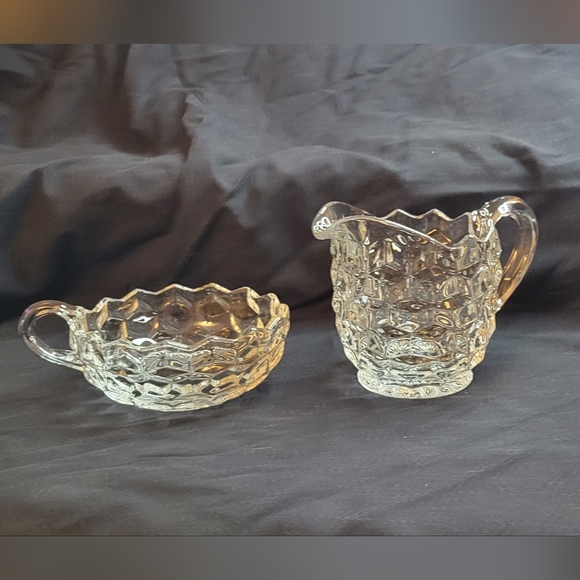 FOSTORIA AMERICAN SUGAR & CREAMER SET - Picture 1 of 2